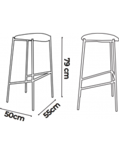 Bāra krēsls DOLLY melns 2