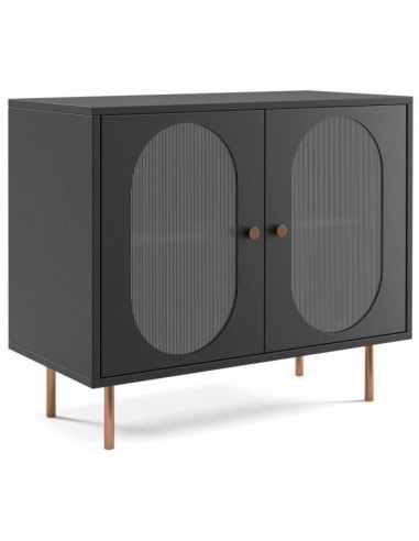 Комод TELVI 110x42x77h черный / медный