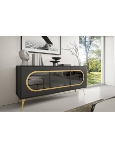 Комод LOSO 165x42x77h черный 2