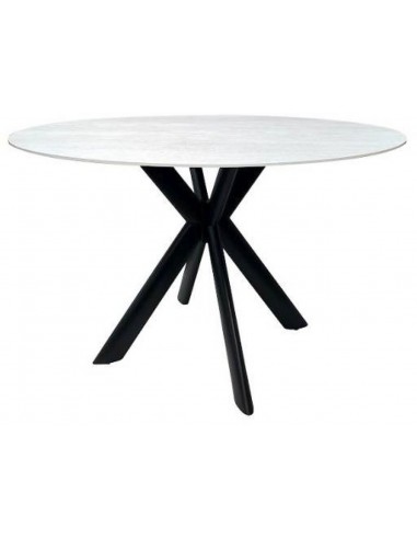 Galds ALORIO Ø120x75h balts ar pelēku