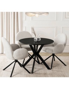 Galds RENI Ø90x76h melns 2