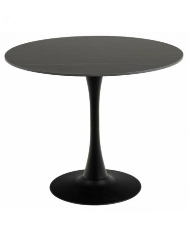 Apaļš galds MALTA Ø90 melns ar brūnu
