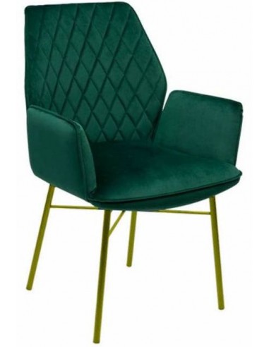 Krēsls MORIS tumši zaļš / zelta kājas