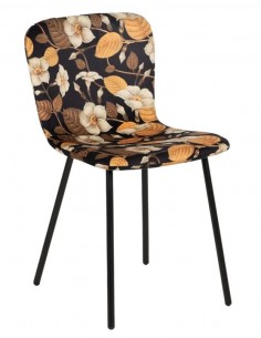 Krēsls FLORAL melns ar oranžu